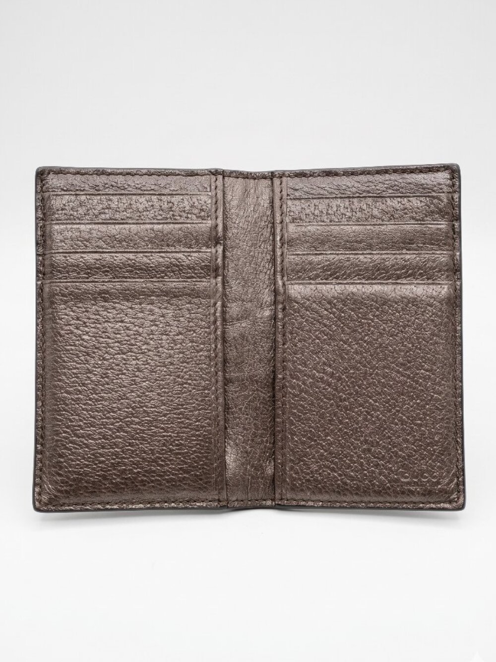 GUCCI Ophidia GG Supreme Canvas Bi-Fold Wallet Brown Leather Web Stripe - Picture 2 of 3